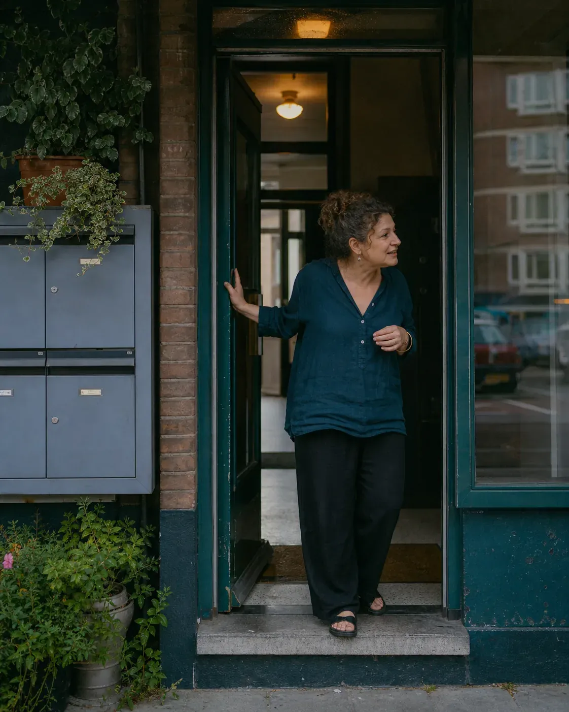 Bewoner in de deuropening